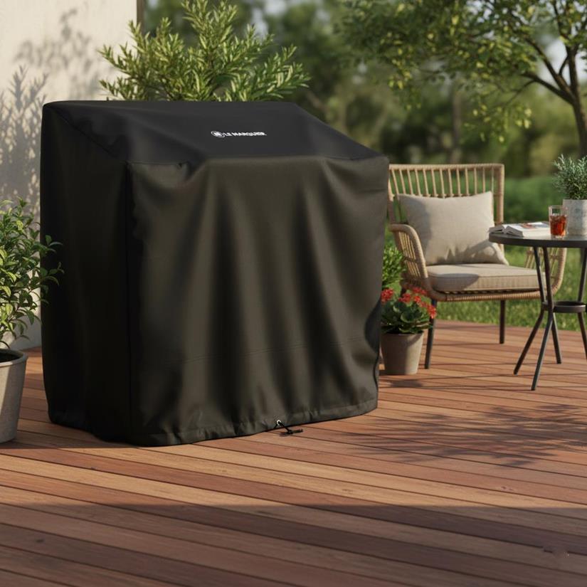 Abdeckung für Plancha- oder BBQ-Set auf Servierwagen Breite max. 100 cm.