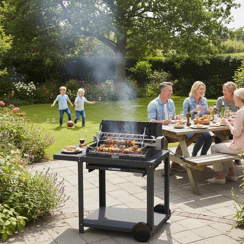 Mendy Charcoal Grill 54 x 32 on Cart