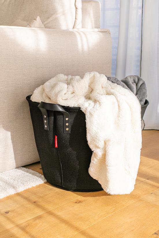 Teahupoo Fabric Log Basket Black