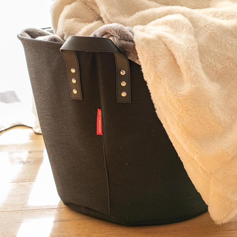 Teahupoo Fabric Log Basket Black