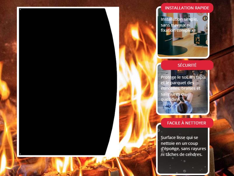 Halbrunde Bodenplatte Schwarz 100 x 120 (B x H)