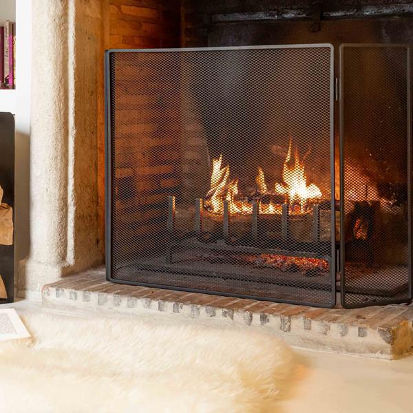 Steel fireplace screens